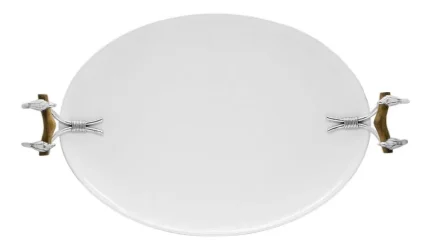 Travessa Oval Porcelana Tangará Estanho By Somers