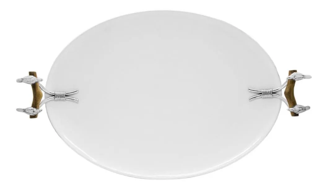 Travessa Oval Porcelana Tangará Estanho By Somers Travessa Oval Porcelana Tangará Estanho By Somers