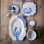 Travessa Quadrada Porcelana Crab Branco Royal Yerseke Pip Studio