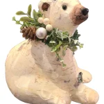 Urso Natalino Sentado Floresta Aspen Rústico Celulose Ca