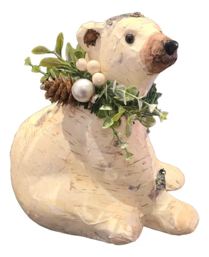 Urso Natalino Sentado Floresta Aspen Rústico Celulose Ca