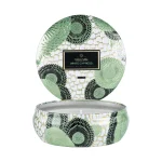 Vela Lata 3 Pavios 60h Relevo White Cypress