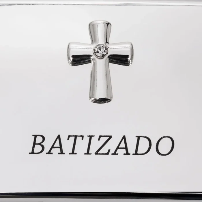 Caixa Batizado de Zamac Prateada - Imagem 4